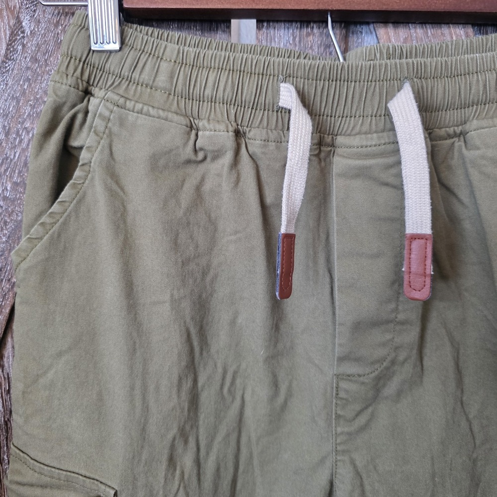 Heron Preston Pants Kid's Size 170 Army Green Cargo Jogger Pockets Drawstring - Picture 2 of 8
